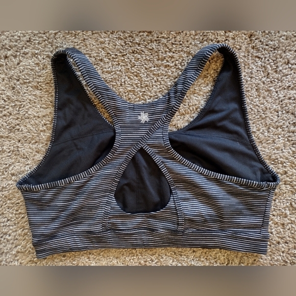 Tek Gear Black and Gray Striped Sports Bra - Picture 2 of 11